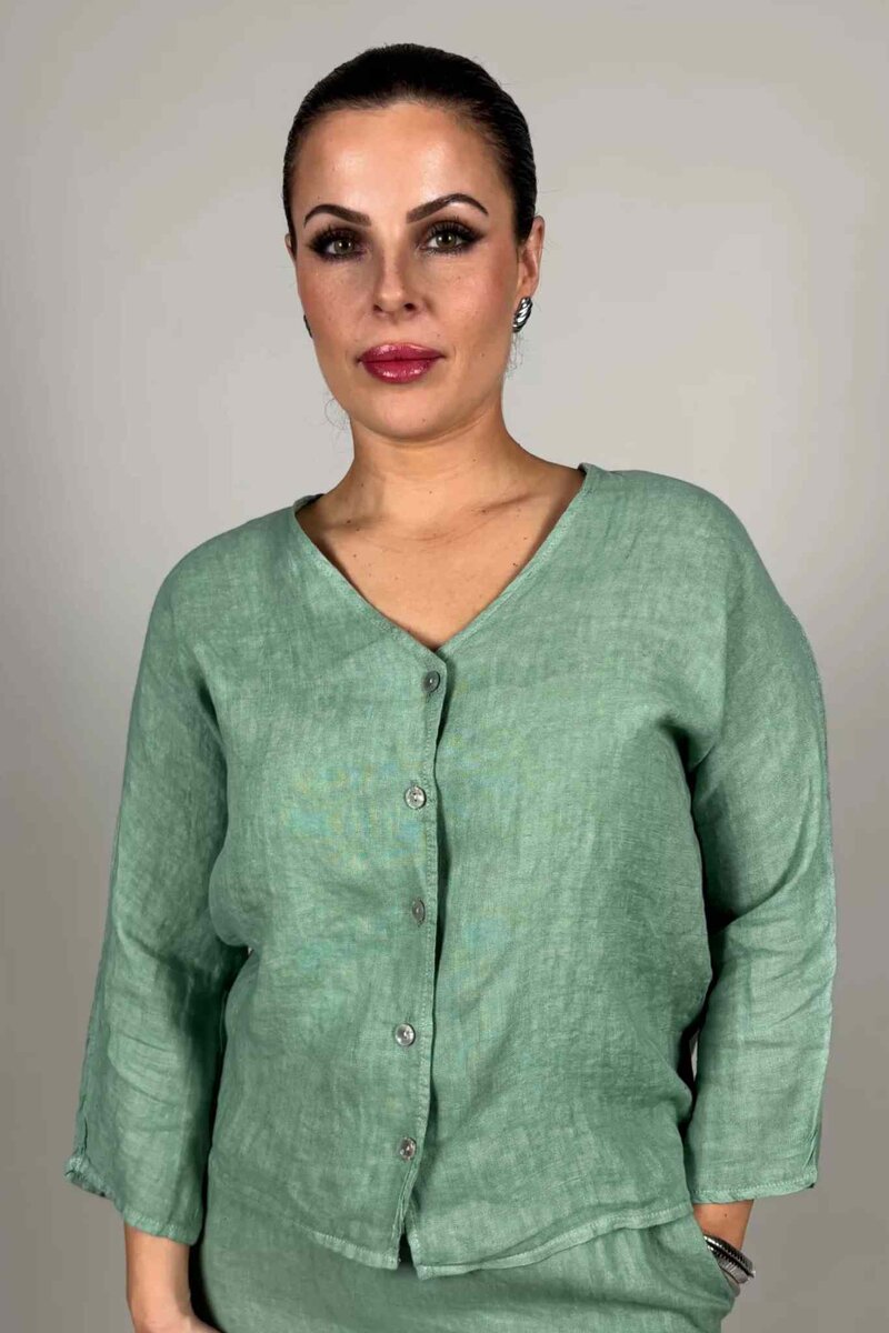 Ester Linneblus Dam Ljusgrön | Smilebutiken - Camicia