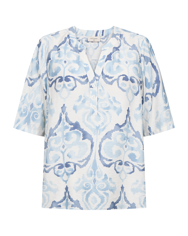 Esvespa Blouse Woman Chambray Blue W Star Off-White | Smilebutiken - Freequent