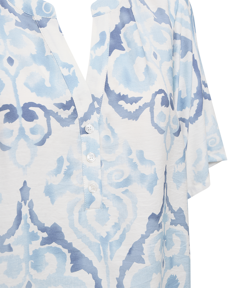 Esvespa Blouse Woman Chambray Blue W Star Off-White | Smilebutiken - Freequent