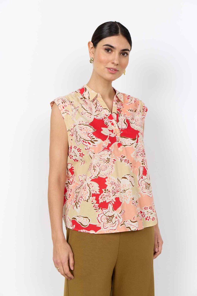 Soyaconcept Faldine 1 Sleeveless Blouse Women Bittersweet Combi | Smilebutiken