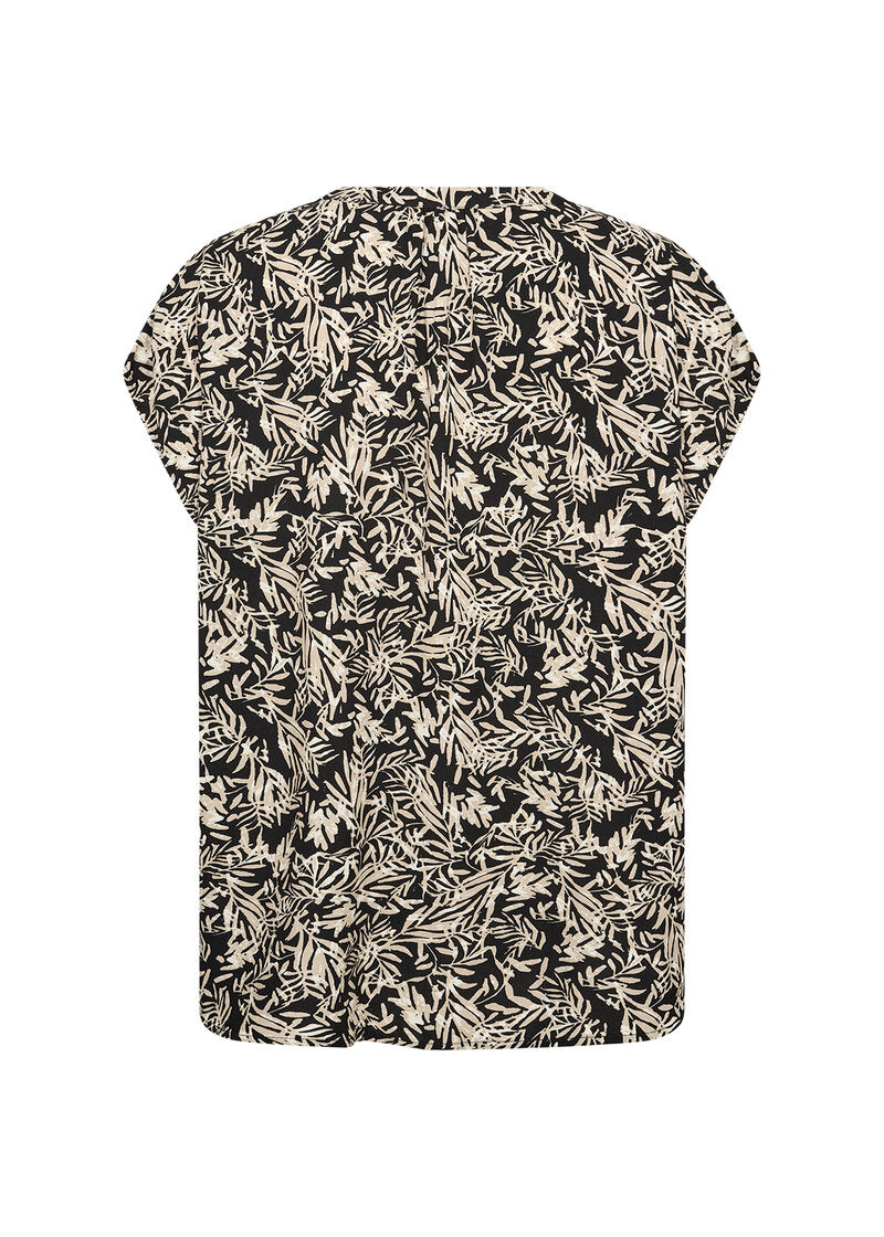Faye 2 Short Sleeved Blouse Women Black Combi | Smilebutiken - Soyaconcept