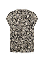 Faye 2 Short Sleeved Blouse Women Black Combi | Smilebutiken - Soyaconcept