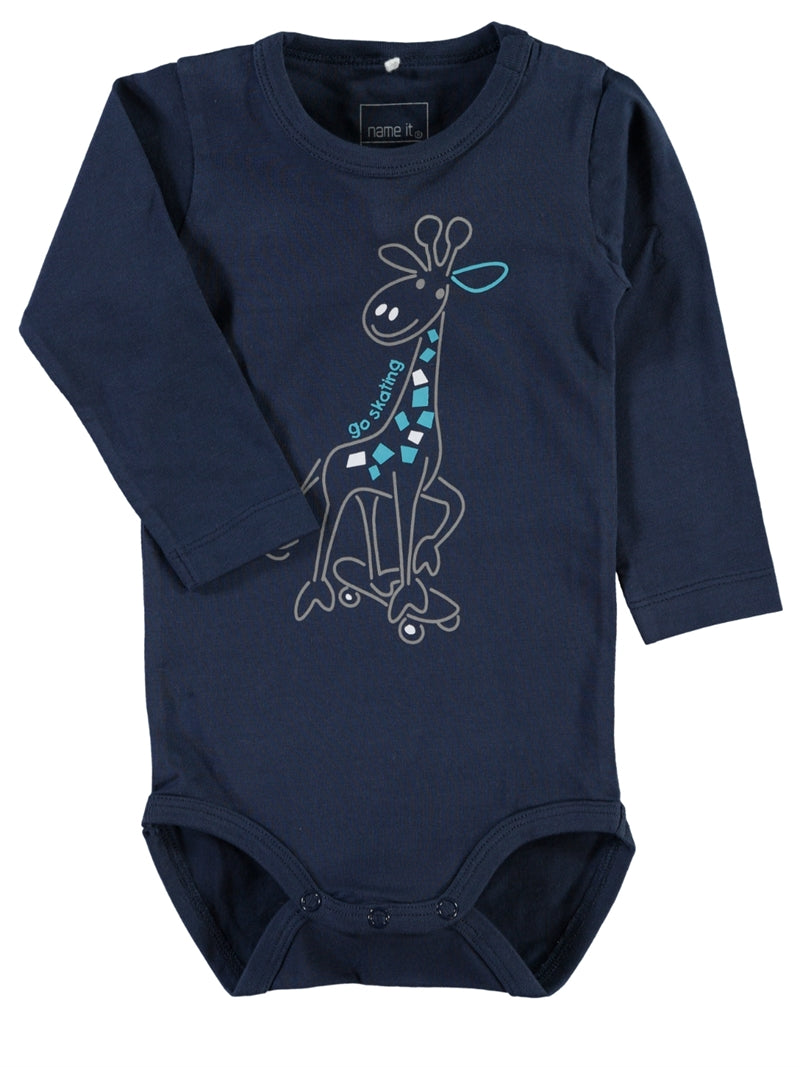 Filip Long-Sleeved Bodysuit Blue Baby - Name It