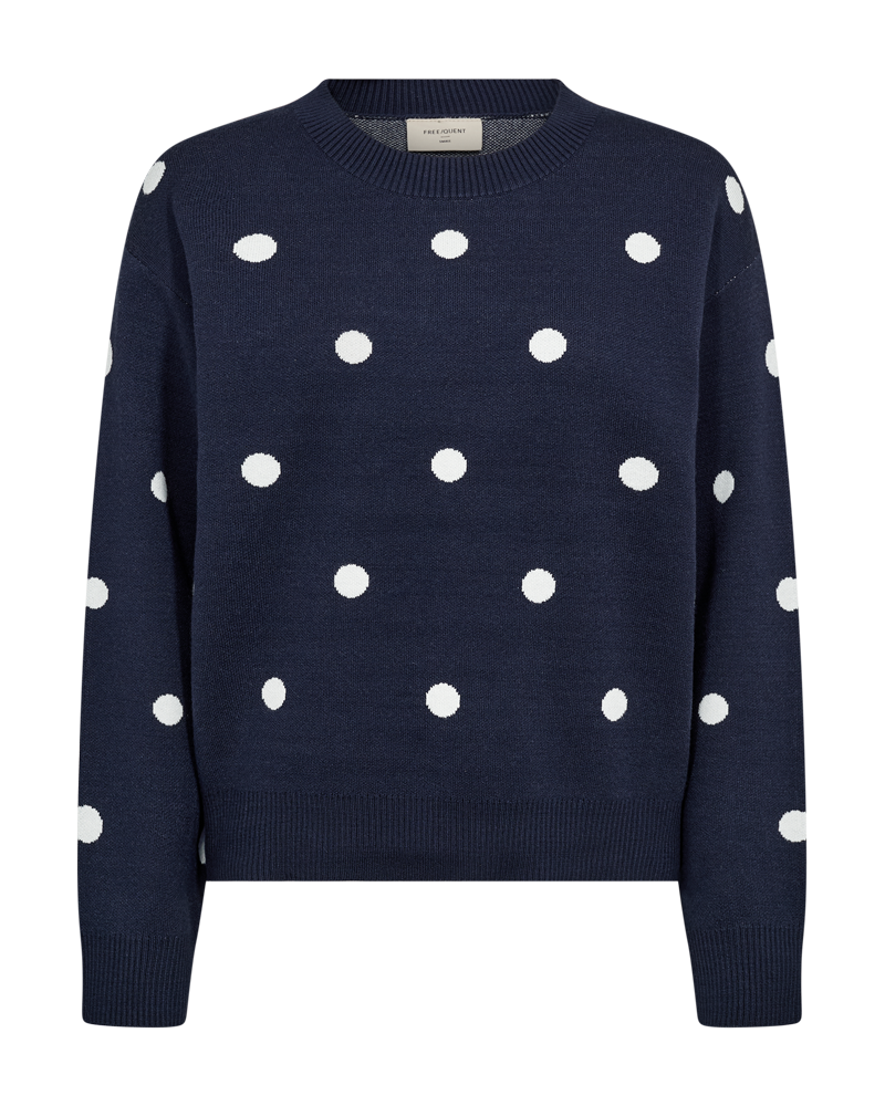 Flow Pullover Dam Navy Blazer W Star Off-White | Smilebutiken - Freequent