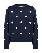 Flow Pullover Dam Navy Blazer W Star Off-White | Smilebutiken - Freequent