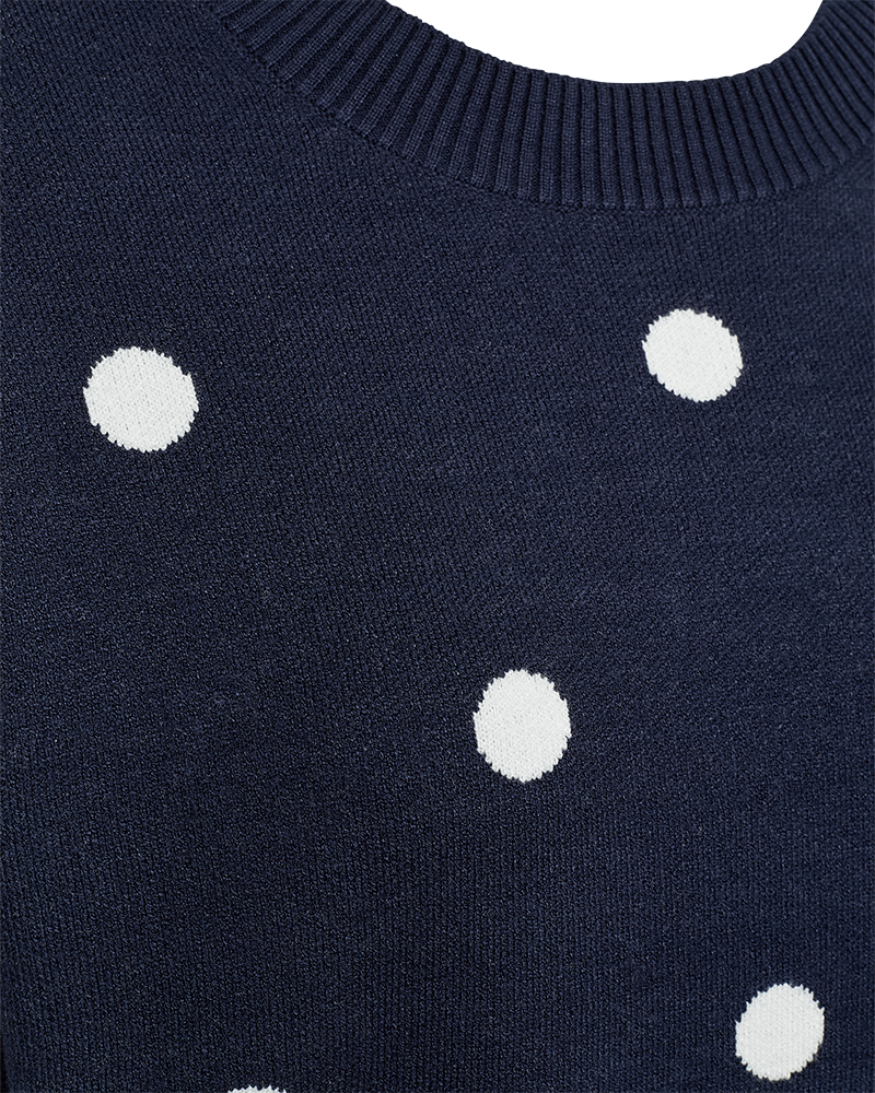 Flow Pullover Dam Navy Blazer W Star Off-White | Smilebutiken - Freequent