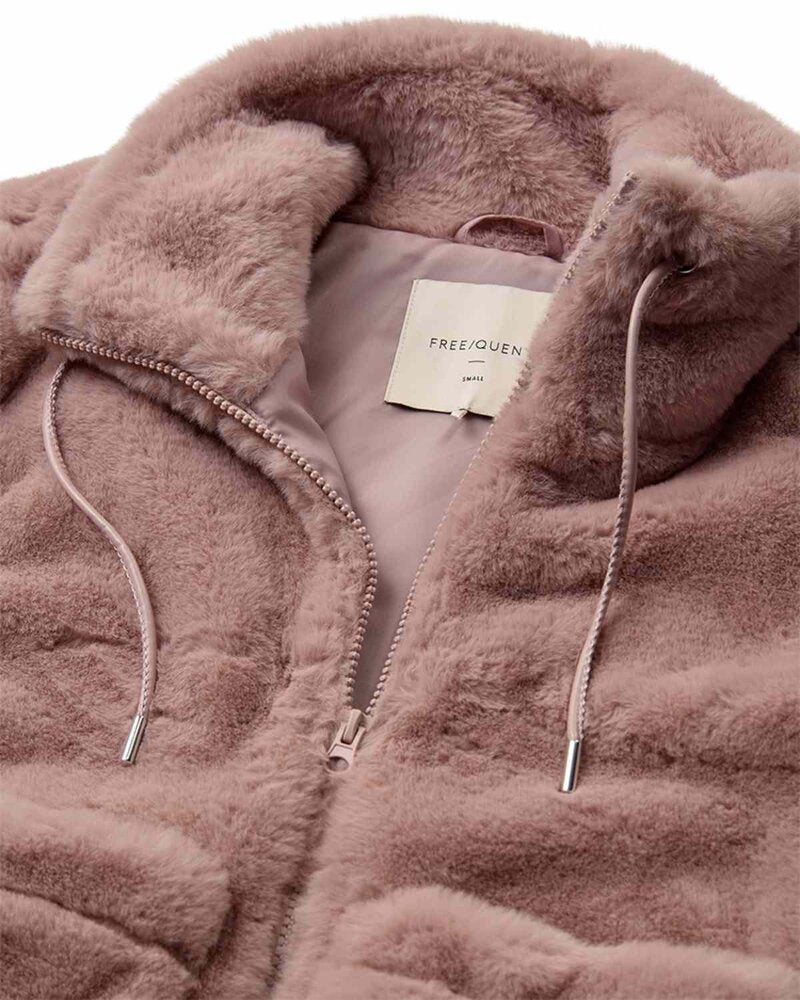 Fony Väst Fuskpäls Dam Rosa Pale Mauve | Smilebutiken - Freequent