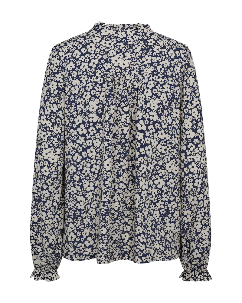 Adney V-ringad Blus Dam Black W Moonbeam Freequent