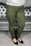Aida PA Stretch Trousers 7/8 Women Olive Night - Freequent