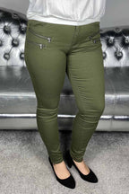Aida PA Stretch Trousers 7/8 Women Olive Night - Freequent