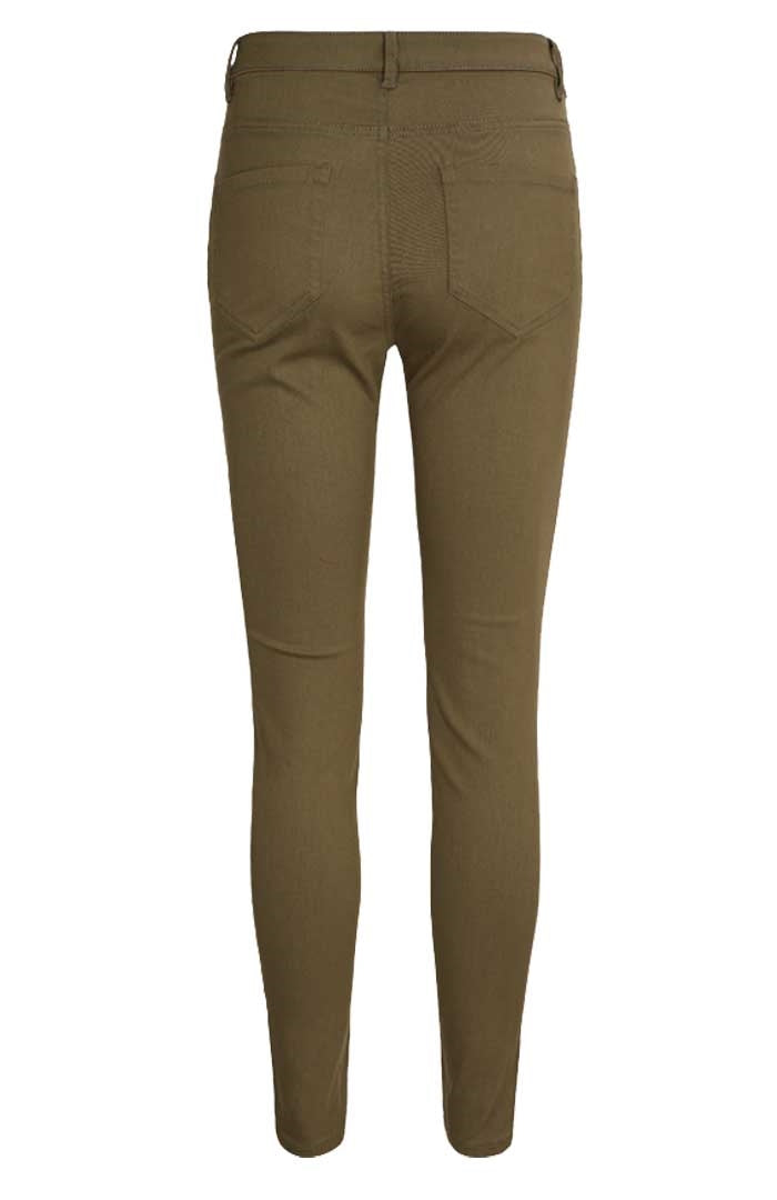 Aida PA Stretch Trousers 7/8 Women Olive Night - Freequent