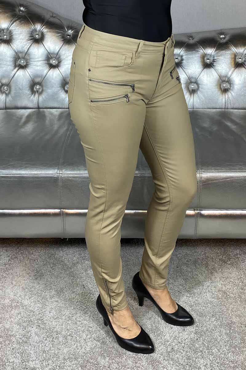 Aida Cooper 7/8 Faux Leather Women's Beige Sand - Freequent