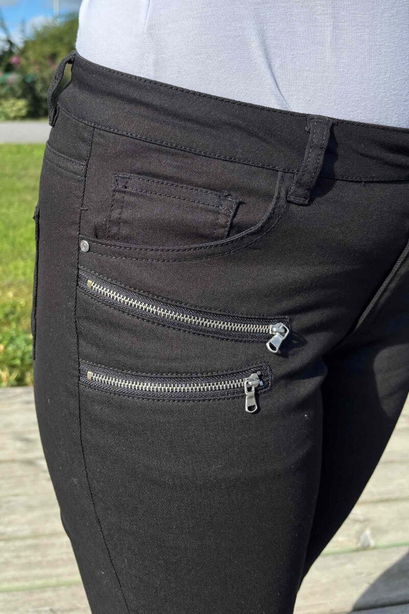 Aida PA Stretch Trousers 7/8 Women Black - Freequent