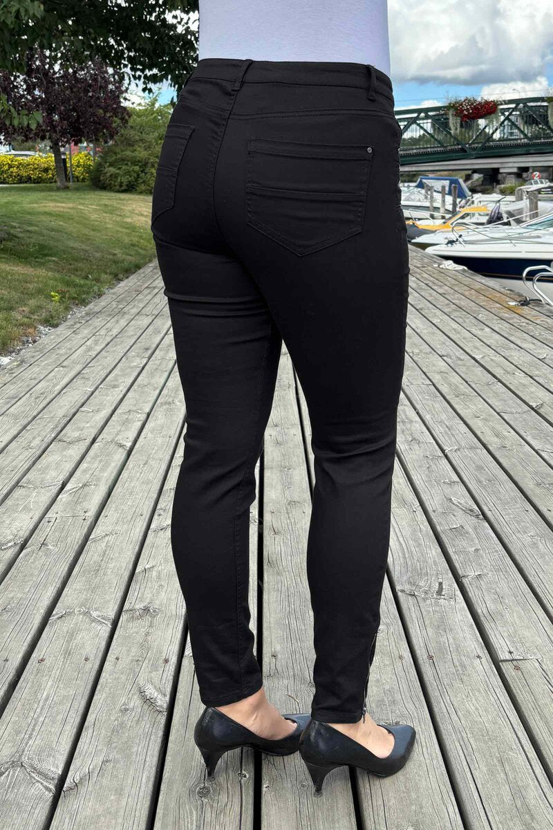Aida PA Stretch Trousers 7/8 Women Black - Freequent