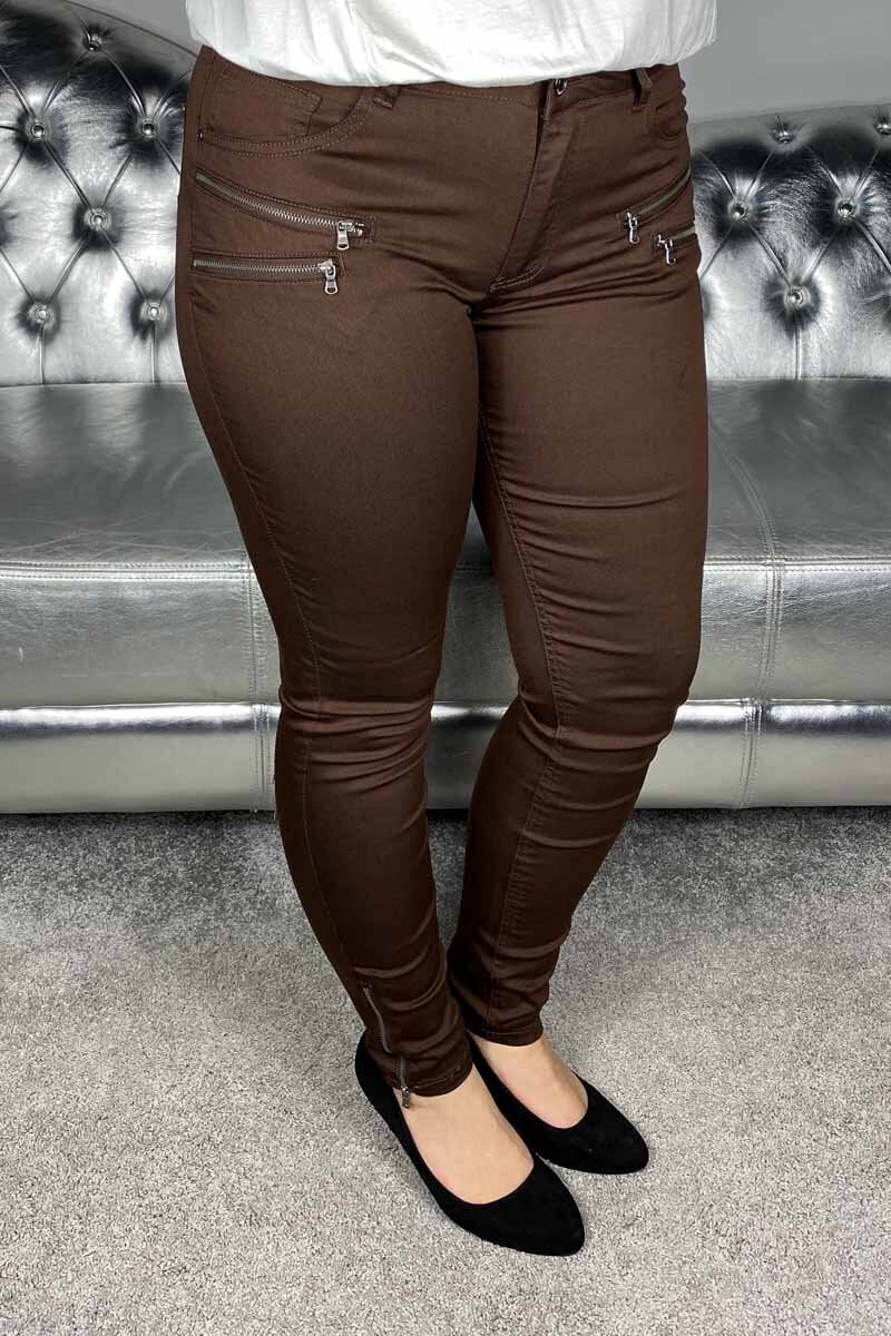 Aida PA Stretch Trousers 7/8 Women Chicory Coffee - Freequent