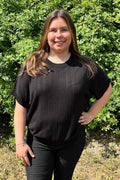 Ani Kortärmad Pullover Dam Black Freequent
