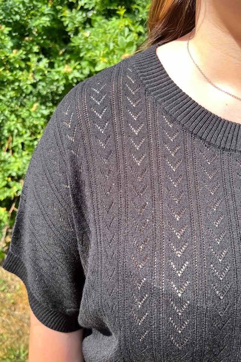Ani Kortärmad Pullover Dam Black Freequent