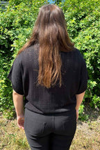 Ani Kortärmad Pullover Dam Black Freequent