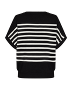 Ani Kortärmad Pullover Dam Black w. OffWhite Freequent