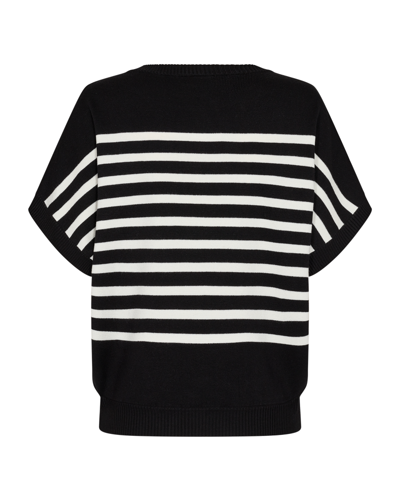 Ani Kortärmad Pullover Dam Black w. OffWhite Freequent