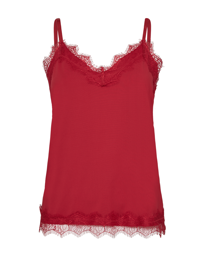 Bicco Lace Linen Top Women Chili Pepper Freequent