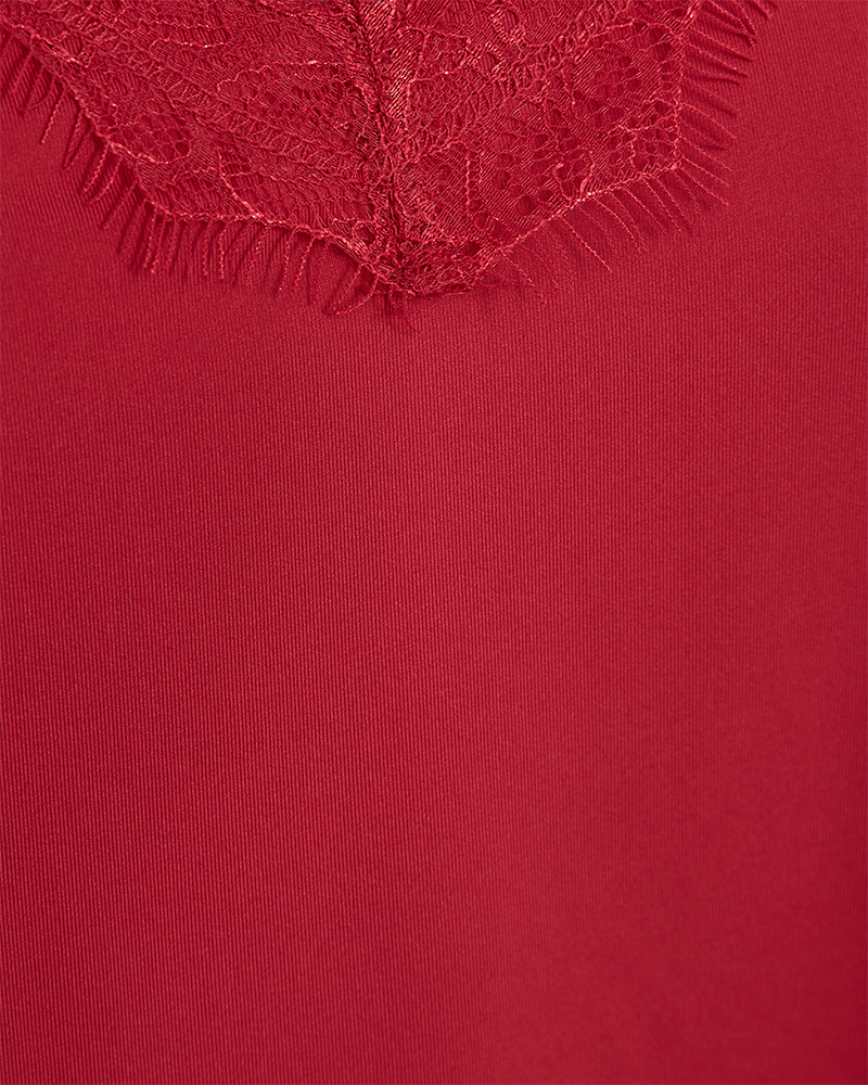Bicco Lace Linen Top Women Chili Pepper Freequent
