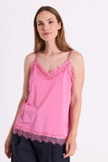 Bicco Lace Linen Top Women Wild Orchid Freequent