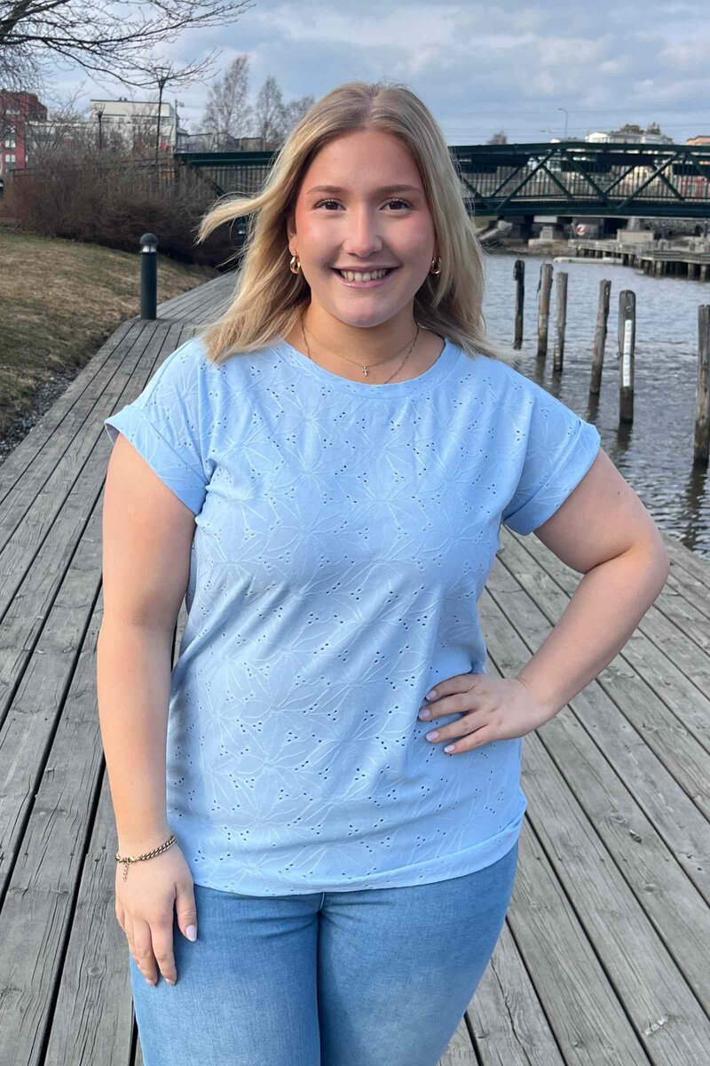 Blond T-shirt Dam Ljusblå Chambray Blue | Smilebutiken - Freequent