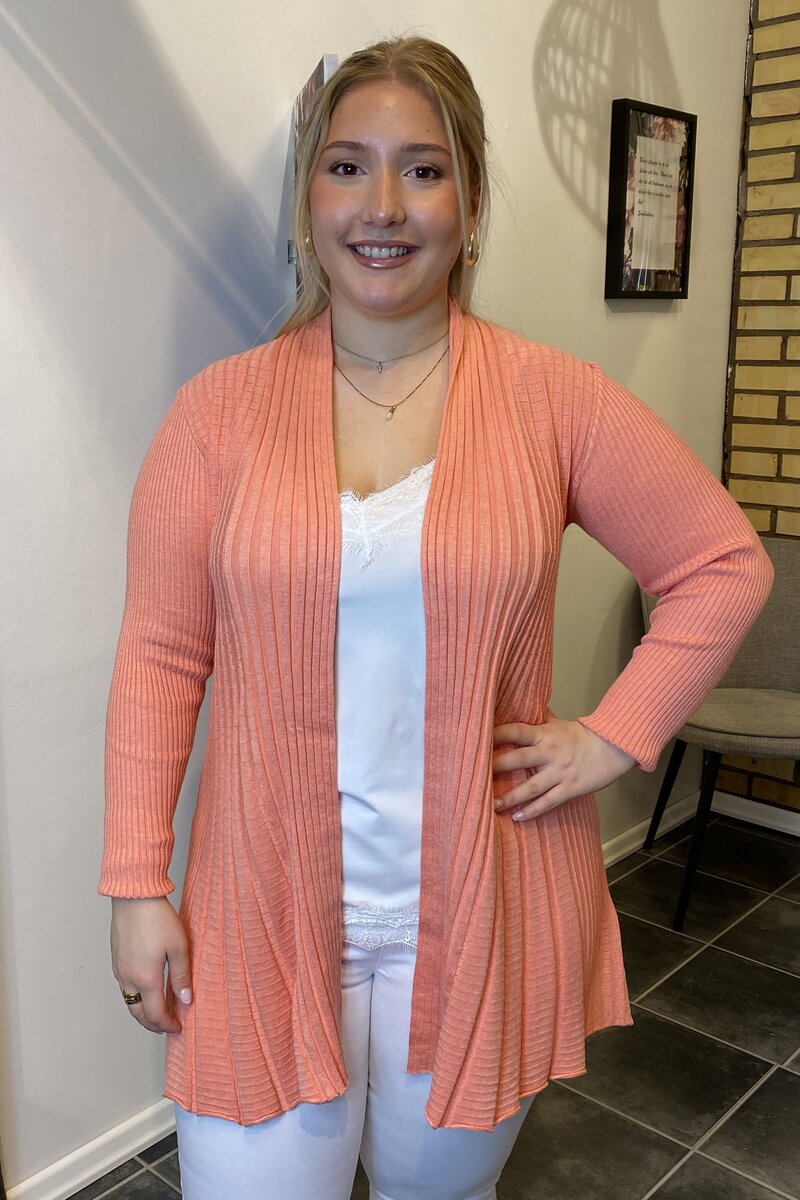 Claudisse Long Cardigan Dam Burnt Coral Melange Freequent