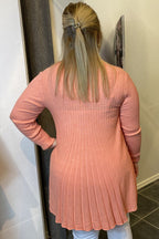 Claudisse Long Cardigan Dam Burnt Coral Melange Freequent