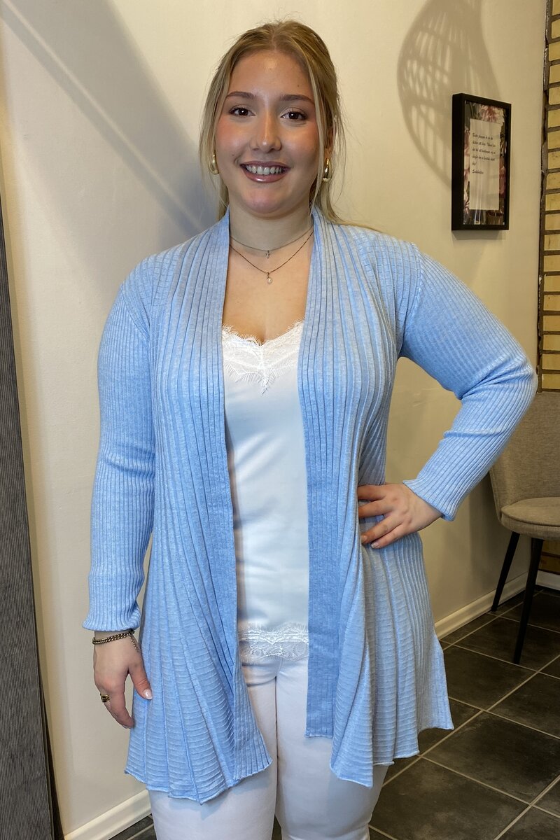Claudisse Long Cardigan Dam Chambray Blue Melange Freequent