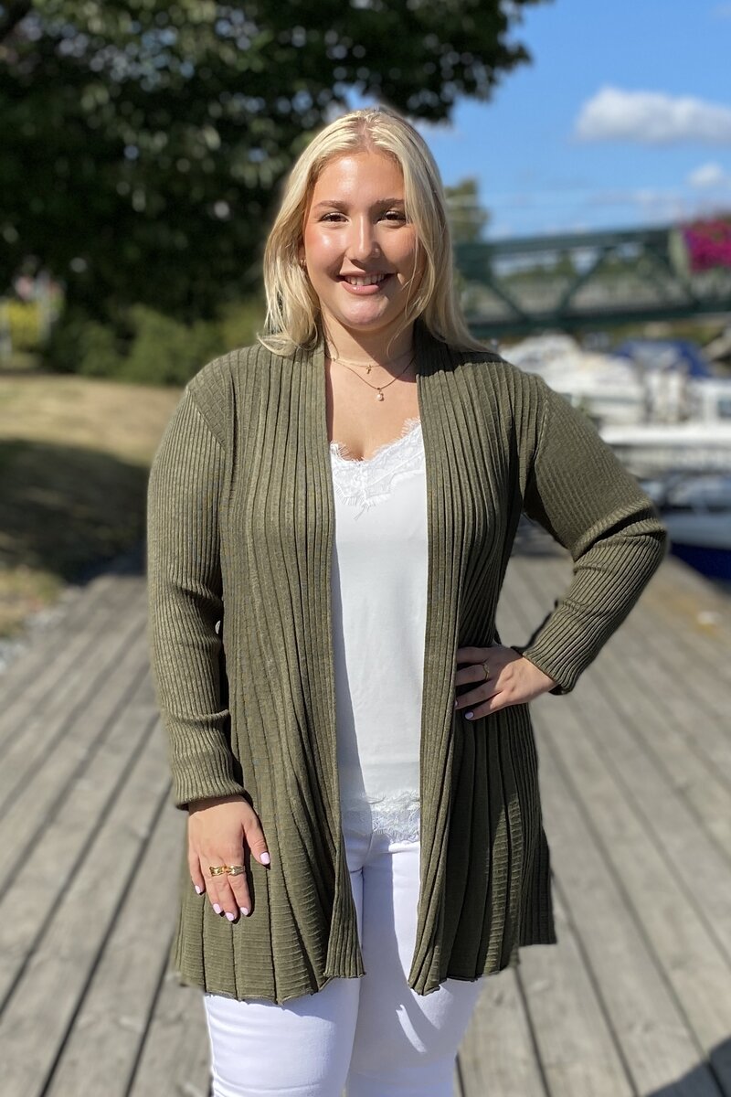 Claudisse Long Cardigan Women Olive Night Melange Freequent