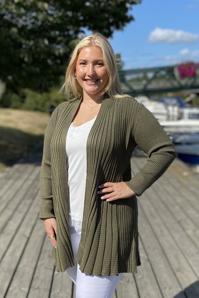 Claudisse Long Cardigan Women Olive Night Melange Freequent