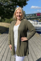 Claudisse Long Cardigan Women Olive Night Melange Freequent