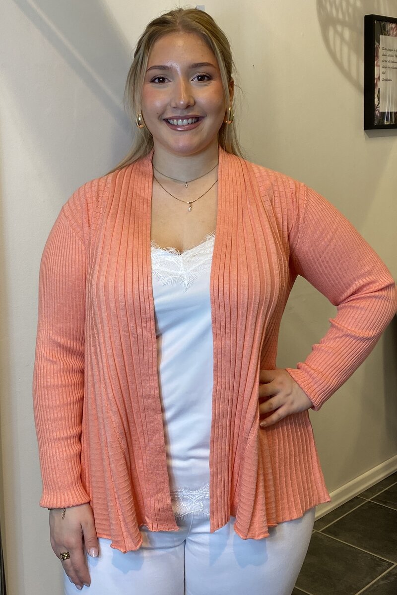 Claudisse Short Cardigan Dam Burnt Coral Melange Freequent