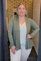 Claudisse Short Cardigan Dam Deep Lichen Green Mel Freequent