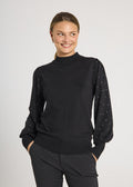 Dotka Finstickad Tröja med Strass Dam Svart Black | Smilebutiken – Freequent