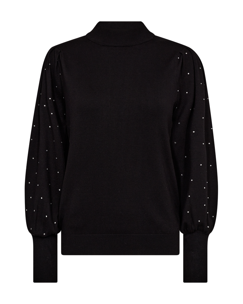 Dotka Finstickad Tröja med Strass Dam Svart Black | Smilebutiken – Freequent