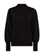 Dotka Finstickad Tröja med Strass Dam Svart Black | Smilebutiken – Freequent