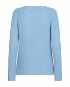 Ellis V Långärmad Tröja Chambray Blue Dam - Freequent