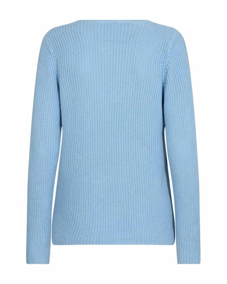 Ellis V Långärmad Tröja Chambray Blue Dam - Freequent