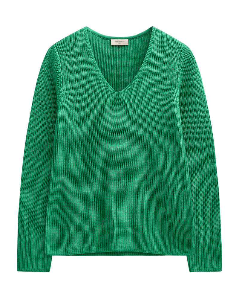Ellis V-ringad Tröja Dam Bright Green Freequent