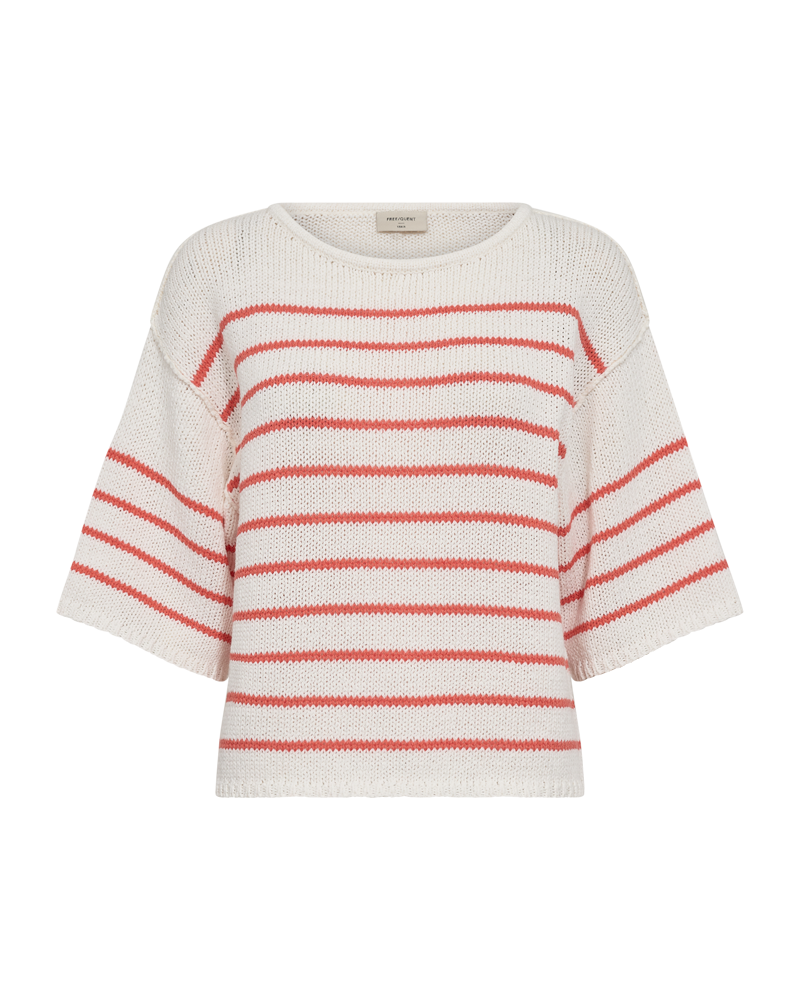 Grande Pullover Dam Brilliant White W Hot Coral Freequent