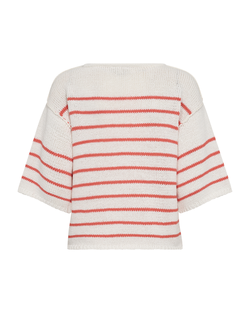 Grande Pullover Dam Brilliant White W Hot Coral Freequent