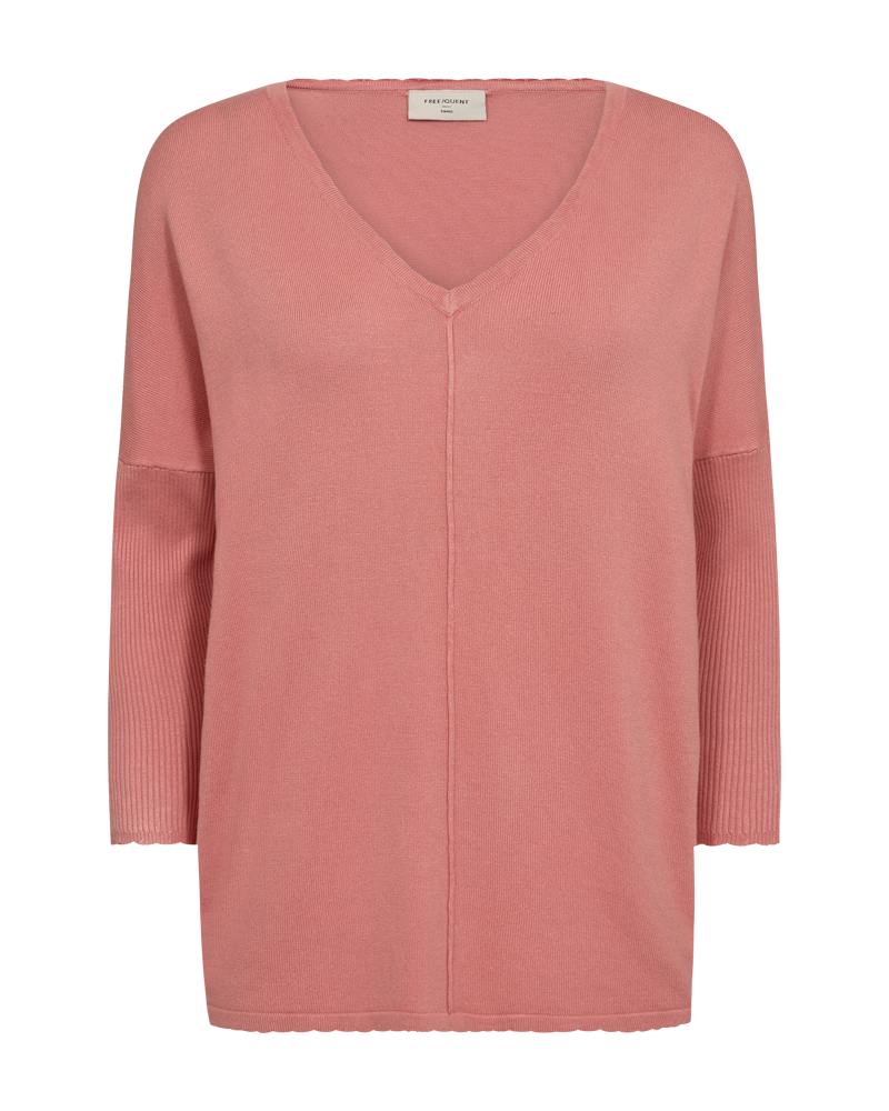 Jone Scallop V-Ringad Tröja Dam Burnt Coral Freequent
