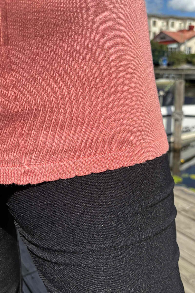 Jone Scallop V-Ringad Tröja Dam Burnt Coral Freequent