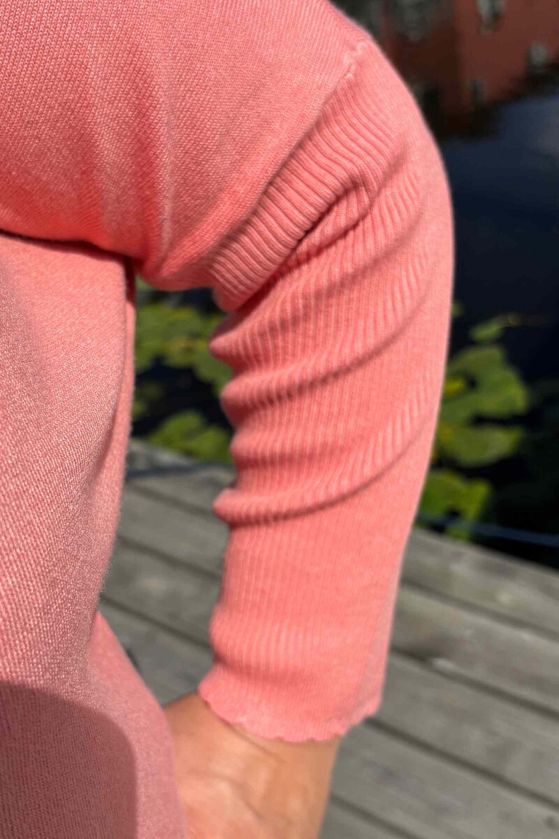 Jone Scallop V-Ringad Tröja Dam Burnt Coral Freequent