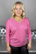 Jone V-Ringad Tröja Dam Aurora Pink - Freequent
