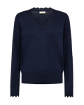 Katie Scallop Pullover Women Navy Blazer Freequent