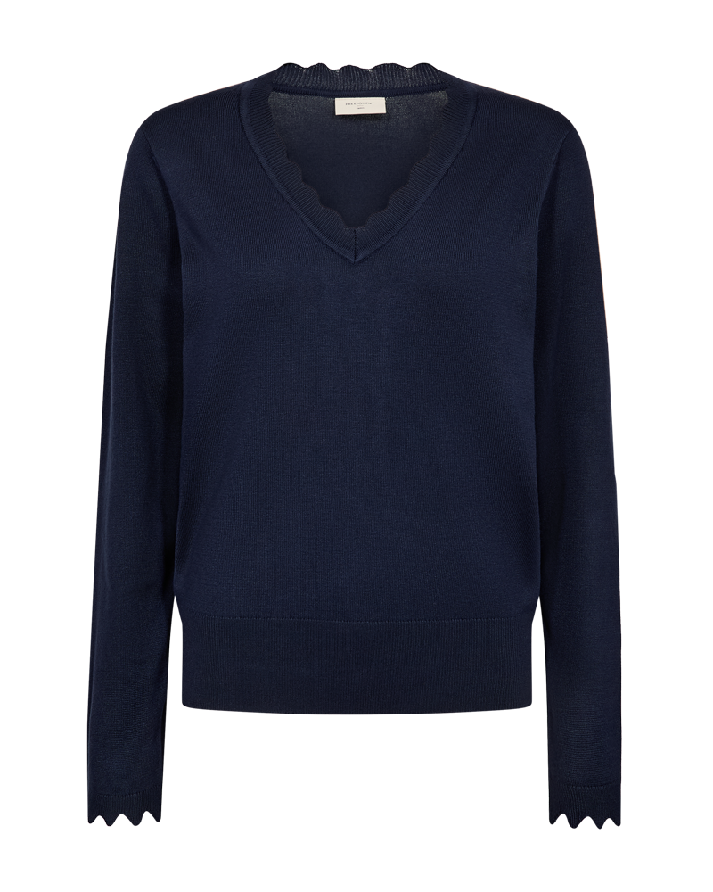 Katie Scallop Pullover Women Navy Blazer Freequent
